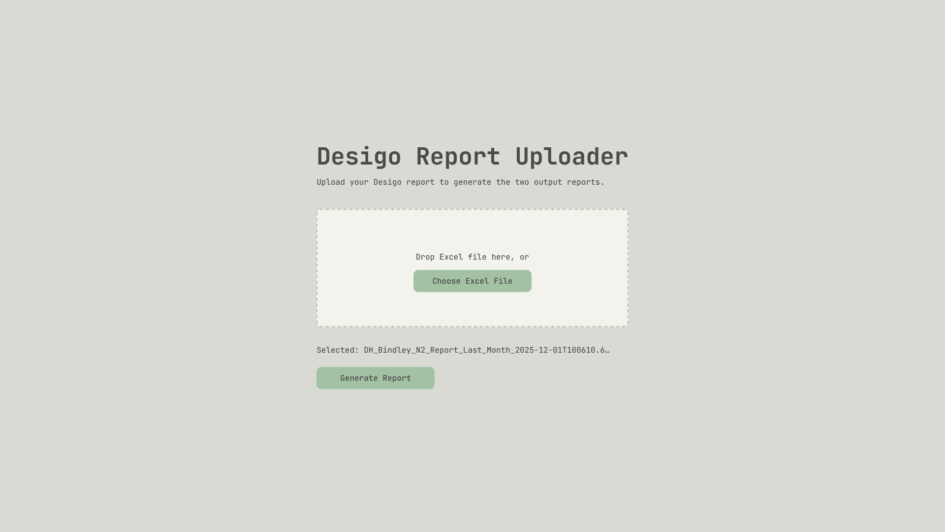 desigo report uploader and formatter